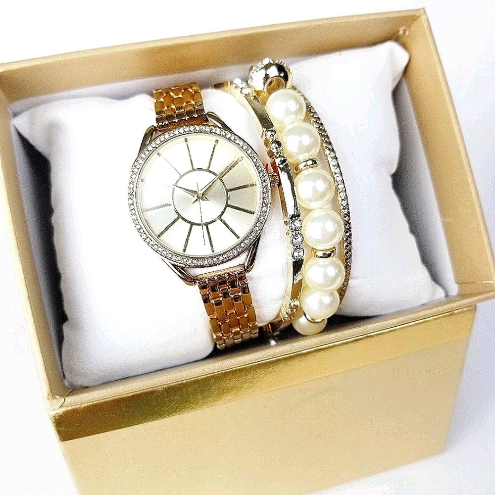 Charter Club Watch & Bangle Bracelet Set NWT